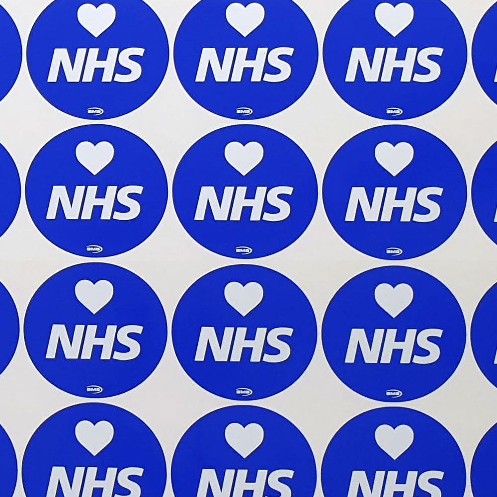 Adhesive Vinyl NHS Stickers Set of 26 Pieces BMS Products